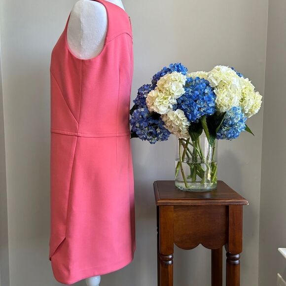 Ann Taylor Pink Sheath Dress Bateau Neckline Sleeveless - Picture 4 of 11